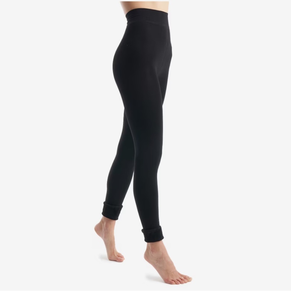 New Anthropologie Lemon Faux Fur Cuff Women's Leggings Black Small / Medium NWT